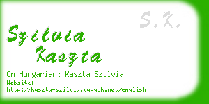 szilvia kaszta business card